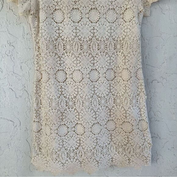 TORY BURCH Trixy Dress Women’s Large Crochet Lace Cream - Picture 4 of 10